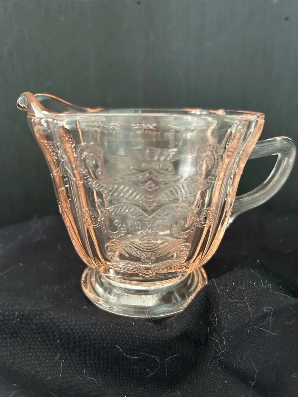 Madrid Pink Federal Glass Footed Creamer/Sauce 1930’s Depression Glass